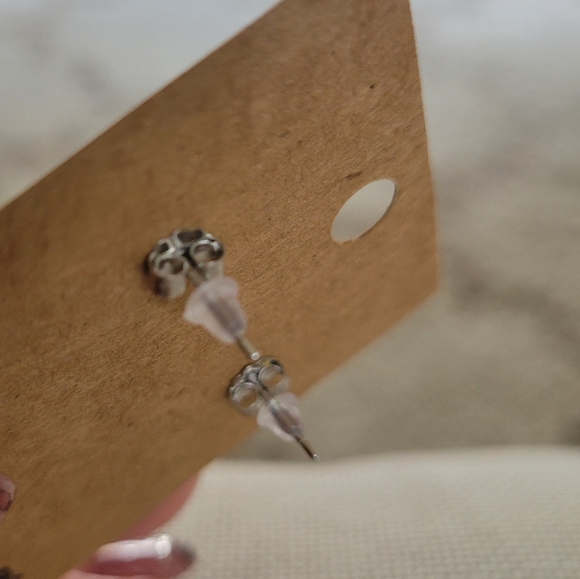 Costume Sapphire & Diamond Studs - Picture 3 of 6